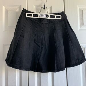 ARDENE Black Jean Pleated Skirt